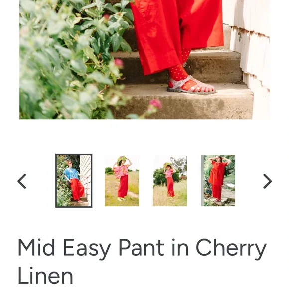 Nettle Studios Mid Easy Pant in Cobalt Linen Large Regular Length - Picture 8 of 13